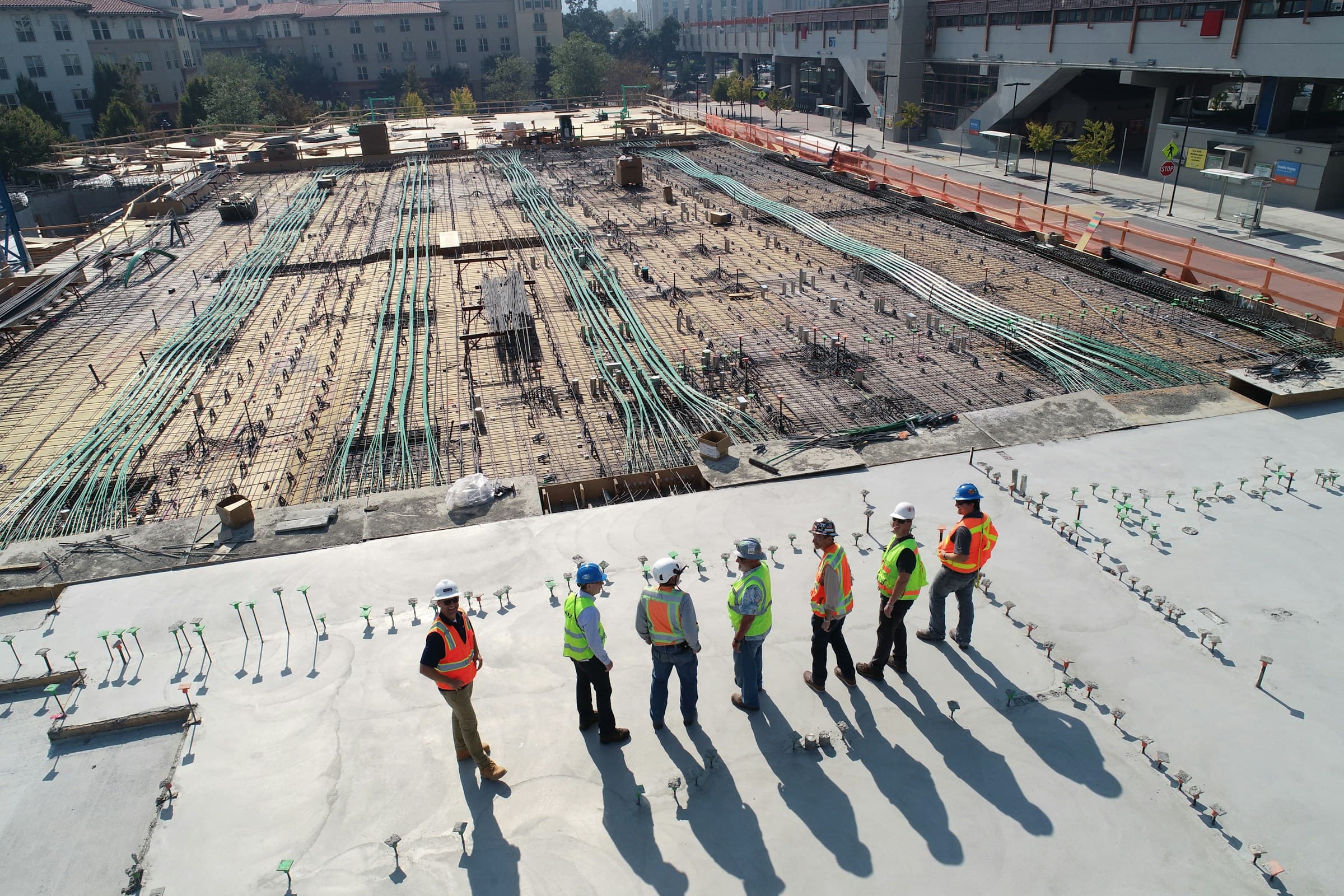 Workers at construction site